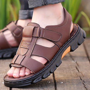 sandalia masculina casual detalhes marrom